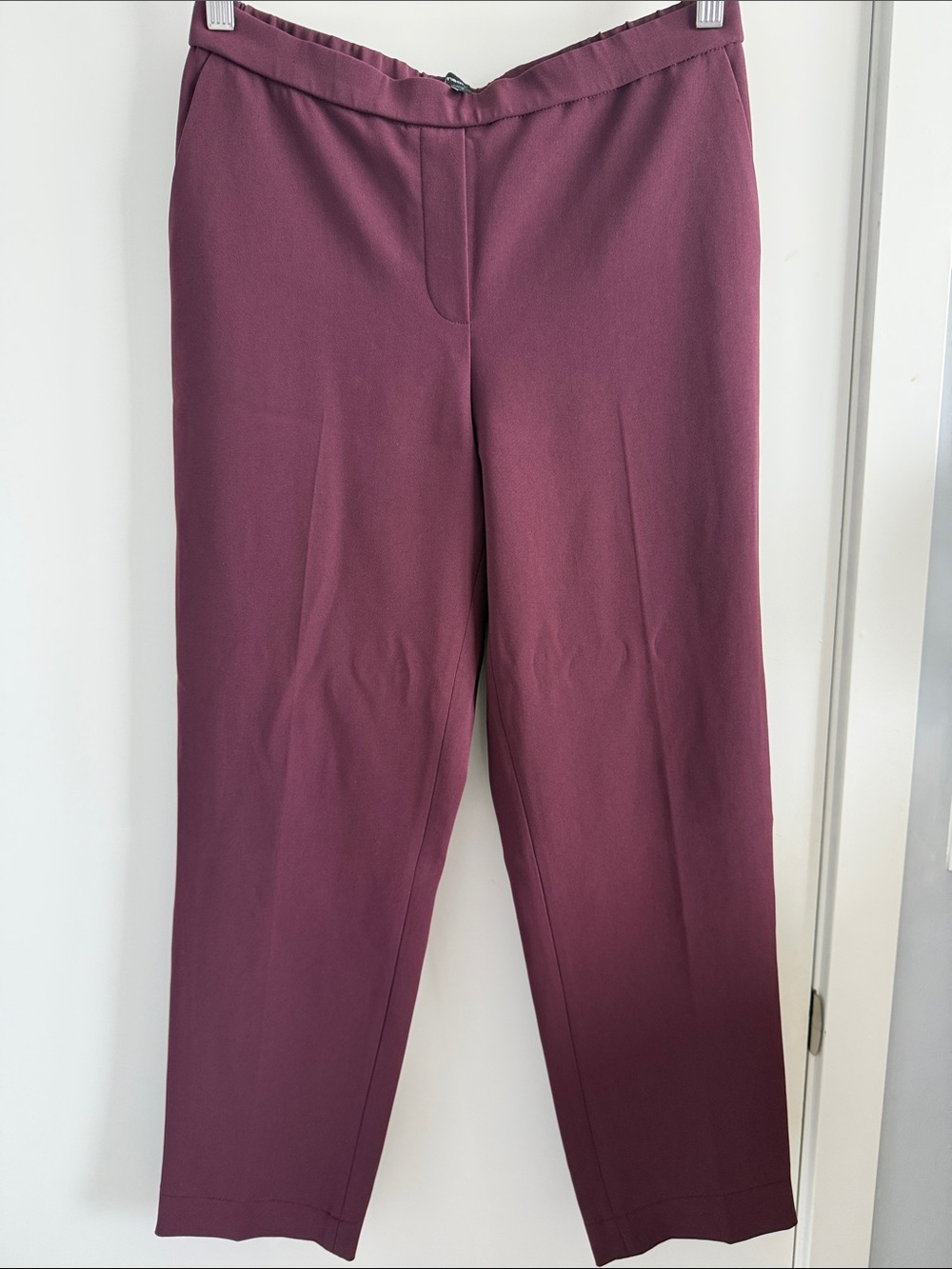 Theory Straight-Leg Suit Pants in Plum